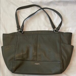 Authentic Coach Olive Green Leather Park Carrier